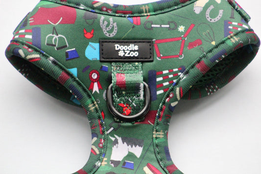 Doodle Zoo logo on a dog harness